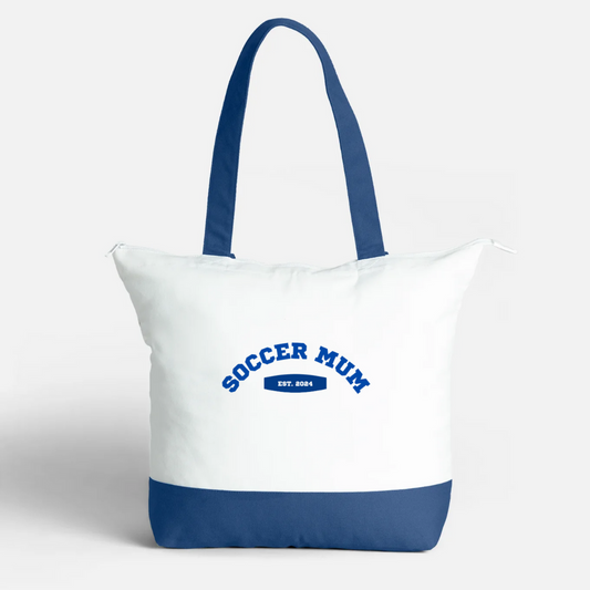 Soccer Mum Zippered Tote Bag